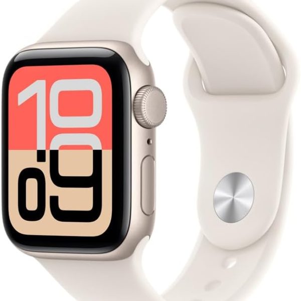 Apple Watch SE 3 GPS, Caixa em alumínio luz das estrelas de 40 mm com Bracelete desportiva luz das estrelas - M/G