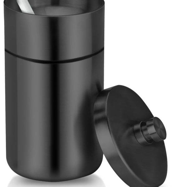 Car Ashtray with Lid Smell Proof Stainless Steel Portable Ash Tray for Car Cup Holder Detachable Windproof Extinguished Cigarette Bucket Automotive Ashtrays for Outdoor Home Office Black