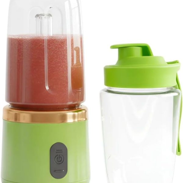 Liquidificador Portátil Recarregável USB - Mixer Juice 400ML com Copo Integrado (Verde)