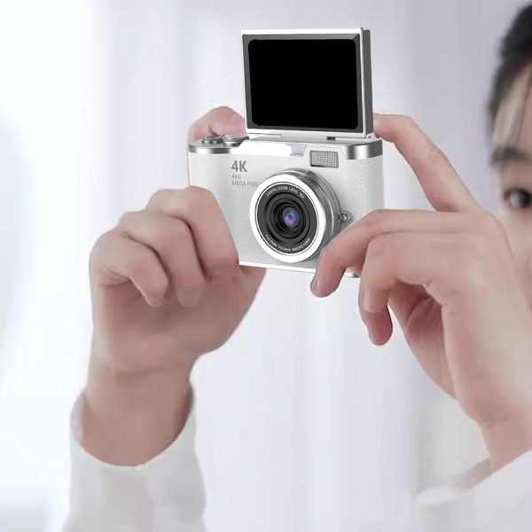Câmera Digital 4K Ultra HD 48MP com Tela LCD Giratória 180°, Zoom Digital 8X, Flash LED, Bateria Recarregável – Ideal para Vlog, Selfie, Viagem e Iniciantes
