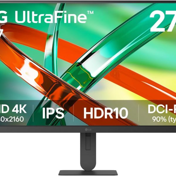 Monitor LG UltraFine - Tela IPS de 27” 4K UHD , HDR10 & DCI-P3 90% , 60Hz, 5ms (GtG), Super Resolution+, HDMI, DisplayPort, Preto - 27U711B