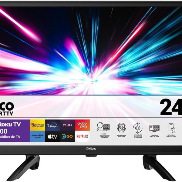 Smart TV 24” Philco PTV24G5YR2CP Roku TV Dolby Audio