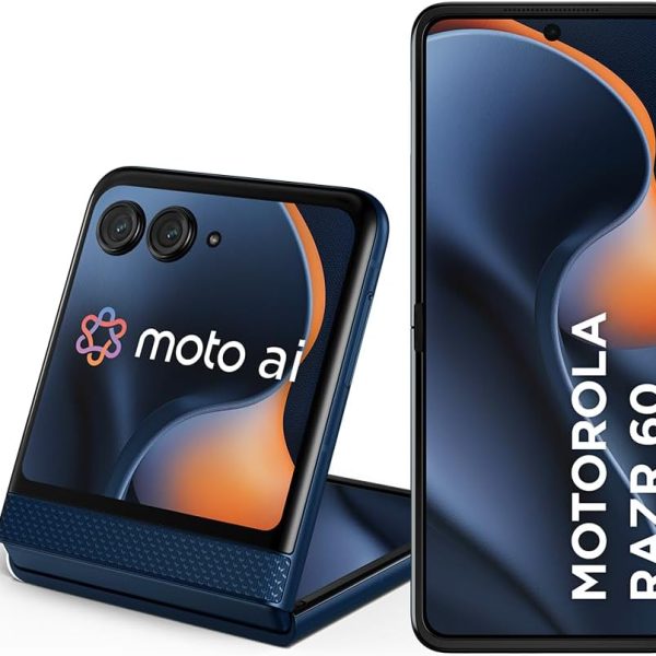 Smartphone Motorola Razr 60-256GB 12GB RAM+12GB Ram Boost Tela dobrável 6,9" pOLED e externa 3,6” Moto AI camera IP48 - Azul Marinho
