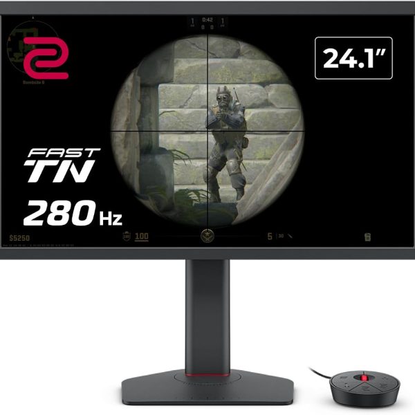 BenQ Monitor de jogos ZOWIE XL2540X+ 24.1 280Hz para eSports, 1080p, nova configuração Fast TN, XL para compartilhar, ajuste de altura alimentado por design de rolamento de nível industrial
