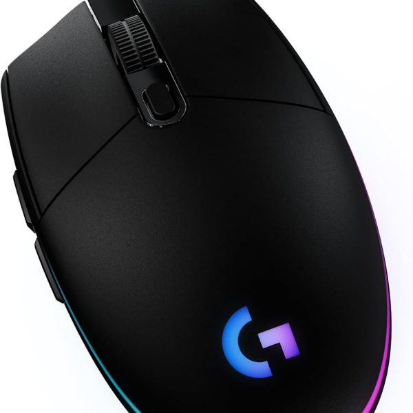 Mouse Gamer Logitech G203 LIGHTSYNC RGB, Efeito de Ondas de Cores, 6 Botões Programáveis e Até 8.000 DPI - Preto