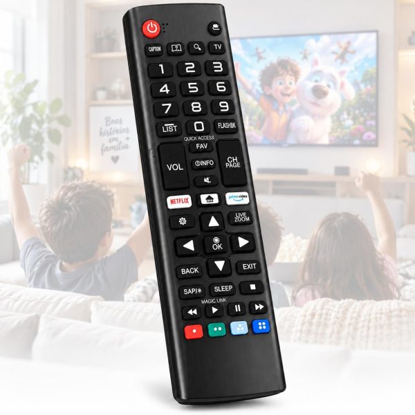 Controle Remoto Compatível com TV LG Smart LED LCD Plasma com botão para Netflix e Prime Video