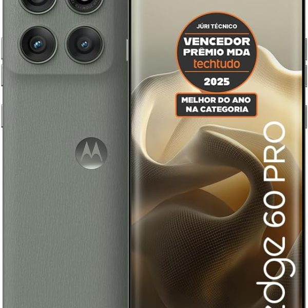 Smartphone Motorola Edge 60 PRO 5G - 512GB 12GB RAM+12GB Ram Boost Tela Quad-Curve moto AI 50MP Sony Camera ultrarresistencia militar IP68 + IP69 - Cinza