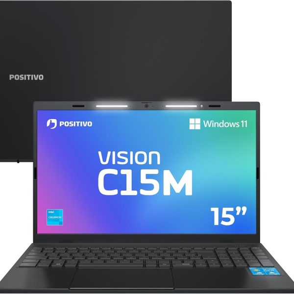 Notebook Positivo Vision C15M Intel Celeron N4500 Windows 11 Home 4GB RAM 128GB eMMC Tela 15" Full HD IPS Antirreflexo - Minitela e Tecla Copilot - Cinza