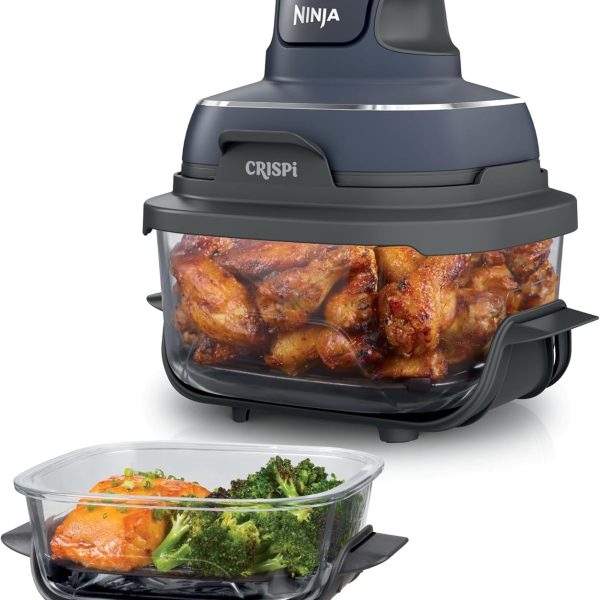 Ninja Sistema de Cozedura Portátil com Crispi PowerPod, 6 Chávenas e 4 Salas de Vidro TempWare, Resistente a Impactos Térmicos, Adequado para Micro-ondas