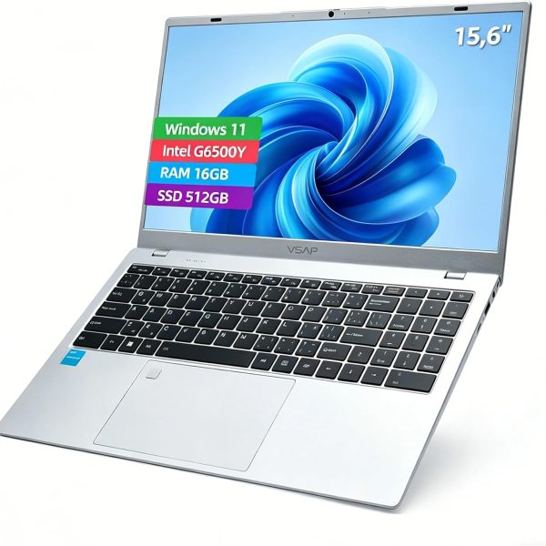 Notebook intel G6500Y RAM 16GB SSD 512GB Win11 Pro 15.6in