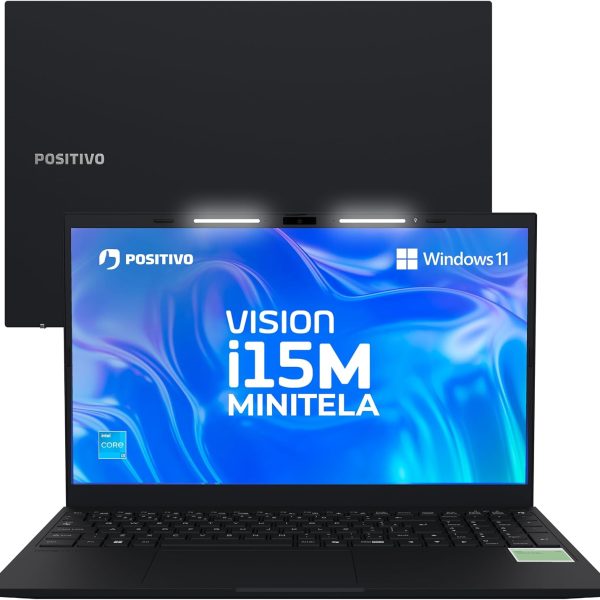 Notebook Positivo Vision i15M Intel Core i3 N300 8GB 256GB SSD Wi-Fi 6 Windows 11 – Tela 15,6" Full HD IPS Antirreflexo – Minitela - Permite upgrade de memória RAM e SSD – Preto