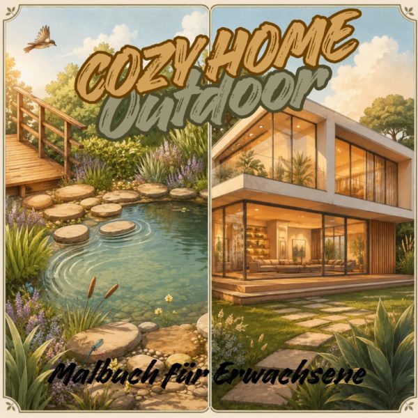 Cozy Home Outdoor -Malbuch für Erwachsene: 38 gemütliche Outdoor-Motive mit Gärten, Häusern, Innenhöfen und entspannten Wohlfühlorten zum kreativen ... -Malbücher für Erwachsene) (German Edition)