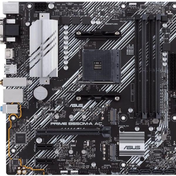 Placa-mãe Asus PRIME B550M-A AC Pcie 4.0 Dual M.2 4x4 cor preta