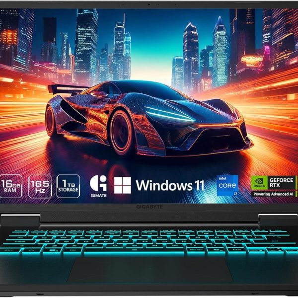 GIGABYTE - Laptop para jogos A16-165Hz 1920x1200 WUXGA - NVIDIA GeForce RTX 5060 - Intel i7-13620H - SSD de 1TB com 16 GB DDR5 RAM - Windows 11 Home AD Gaming A16 CVHI3US894SH