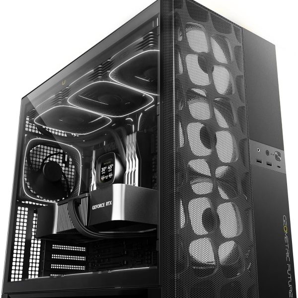 Gabinete Gamer Geometric Future Model 5 Vent Preto com 5 Fans GEO-M5VF-B
