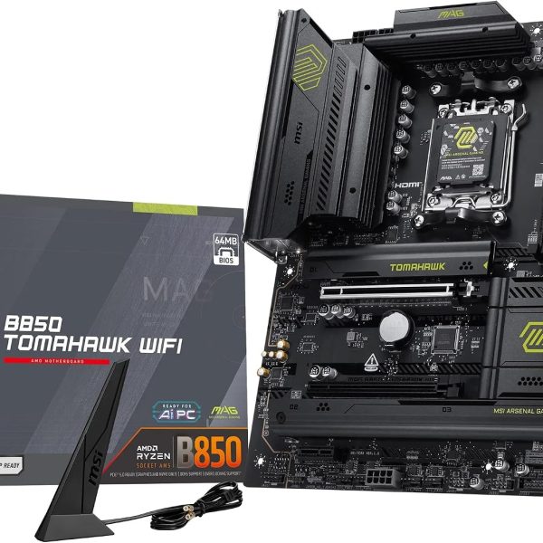 MSI MAG B850 TOMAHAWK WIFI 7 Placa Mãe AM5 DDR5 M.2 USB 3.2