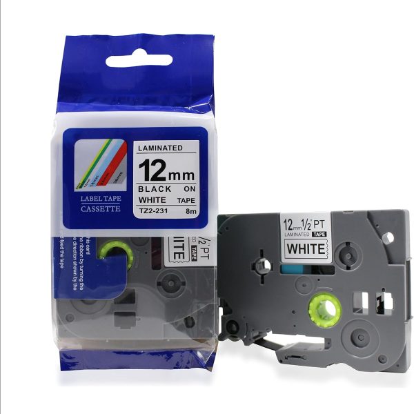 Fita Compatível TZ-231 Tze-231 Branca 12mm para Rotulador Brother PT-H105 PT-H110 PT-D210