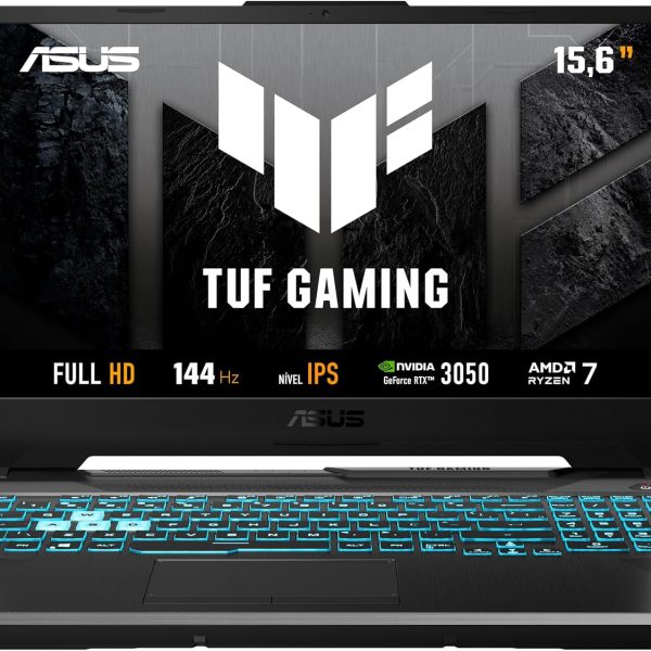 Notebook Gamer ASUS TUF Gaming A15, RTX3050 AMD RYZEN 7, 16 GB, 512 GB SSD, W11 Home, 15.6'' IPS 144Hz, Graphite Black - FA506NCG-HN217W